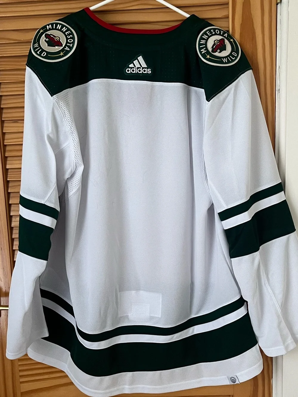 adidas White, Green & Red Minnesota Wild Authentic Hockey Jersey